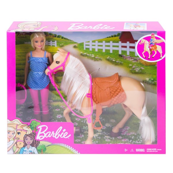 Barbie Dukke og hest (Blonde) – Barbie