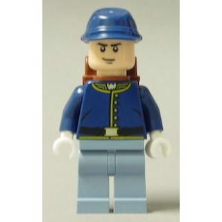 LEGO Lone Ranger Cavalry Soldier – rygsæk, sorte øjenbryn, skævt smil – LEGOÂ® Lone RangerÂ®
